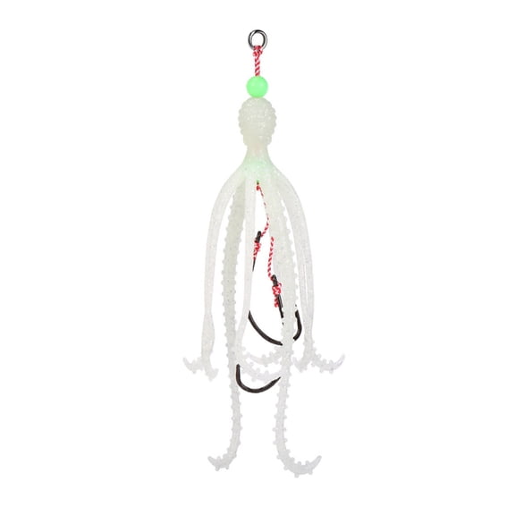 Huhudde Fishing Tackle Sea Fishing Skirt Soft Lures with Double Barbed Hook Squid Lure 15cm 10g Artificial Baits