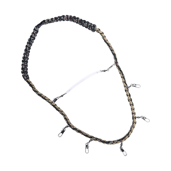 Huhudde Fishing Tool Holder Lanyard Fly Fishing Accessories Multifunction Nylon Braided Fly Fishing Lanyard Necklace with Clip