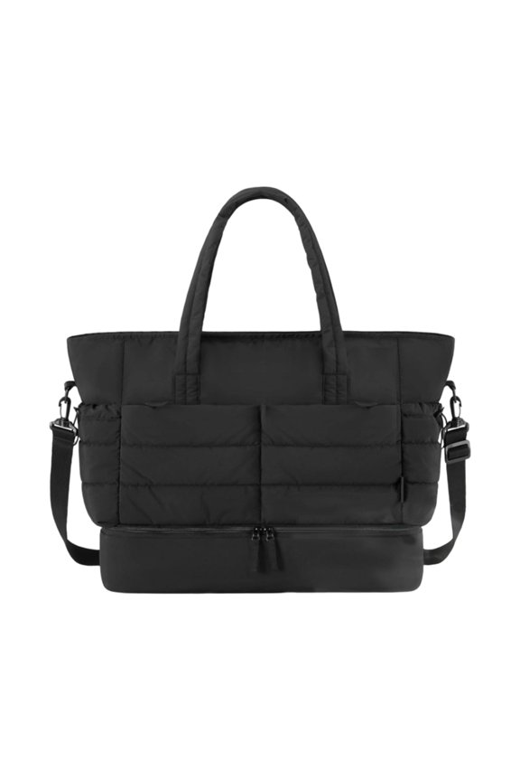 Fitness Bag Travel Bag with Shoe Compartment Overnight Bag Gym Bag Weekends Bag Sport Bag Quilted Shoulder Bag for Trip