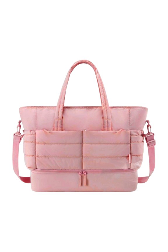 Fitness Bag Travel Bag with Shoe Compartment Overnight Bag Gym Bag Weekends Bag Sport Bag Quilted Shoulder Bag for Trip