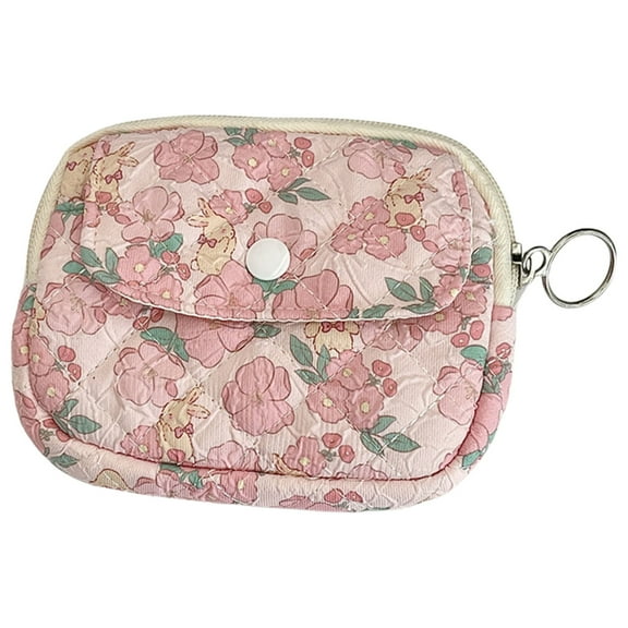 Huhudde Floral Change Purse Money Bag Coin Purse Small Storage Bag Quilted Wallets Change Bag Change Purse Lipstick Bag