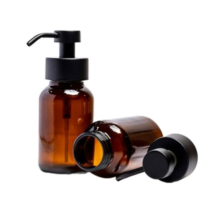 Huhudde Foaming Soap Dispenser Glass Soap Pump, 250ml for Sink/Kitchen/Bathroom