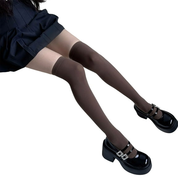 Huhudde Girl Colorful Opaque Stockings for Women Silk Leggings Tights Socks Cosplay Over Knee Thigh High Long Socks