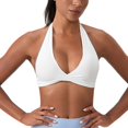 thumbnail image 1 of Huhudde Halterneck Sports Bra Removable Padding Push up Stretchy Swimsuit Top For Women Yoga Gym Running Quick Dry Swimwear, 1 of 11