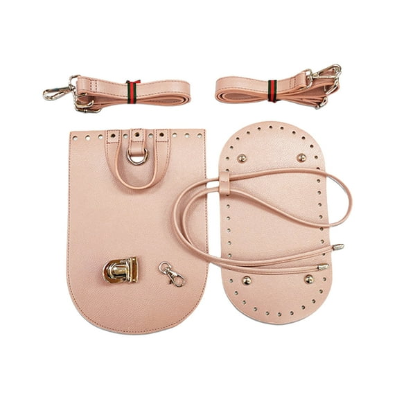 Huhudde Handmade Crochet Bag Supplies Set With Adjustable Strap PU Leather Base and Bottom Base For Crafting Backpack Purses