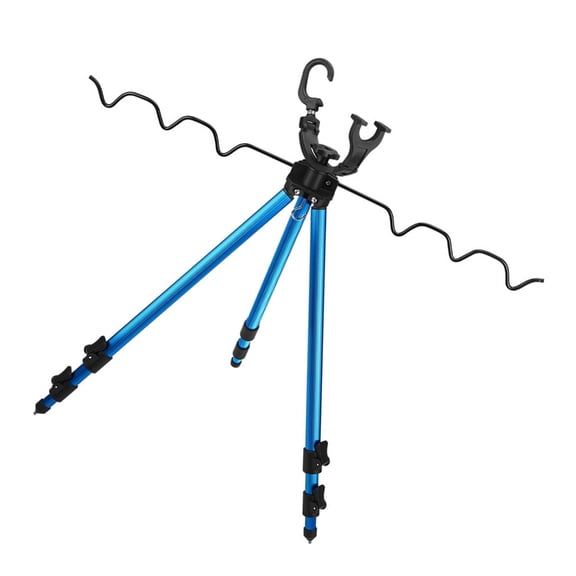 Huhudde Height Adjustable Folding Fishing Rod Tripod Bracket Fishing Rod Rest Tripod Stand Fishing Accessory Portable
