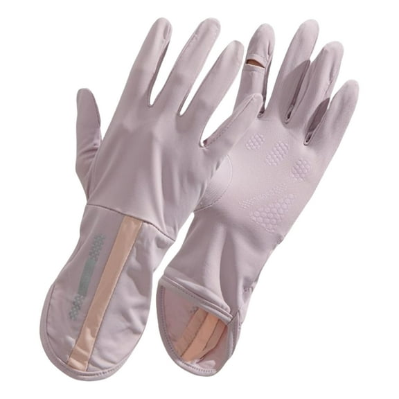 Huhudde Ice Silk Long Thin Driving Gloves Nonslip Mittens Women Sun Protections Gloves Electric Vehicle Riding Touch screens Glo