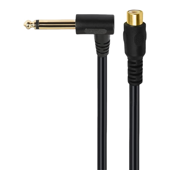 Huhudde Instrument Cable Double Shielding Strong Right Angles Cable 6.35mm Male to Female Cable for Earphones Cameras