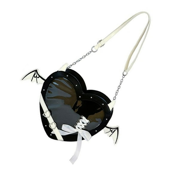 Huhudde Japanese Styles Crossbody Bag Lovely Shoulder Bag Heart Shape Itabag Messengers Bag Dating Bag for Pin Display