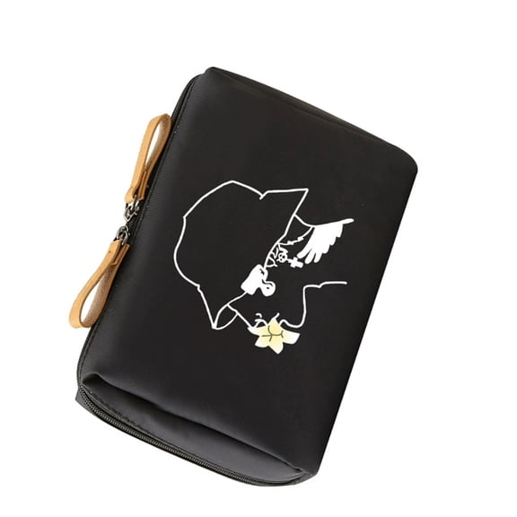 Huhudde Lovely Cosmetic Bag Printed Toiletry Bag Portable Makeup Bag Aesthetic Cosmetic Organizers Skincare Organisers for Women