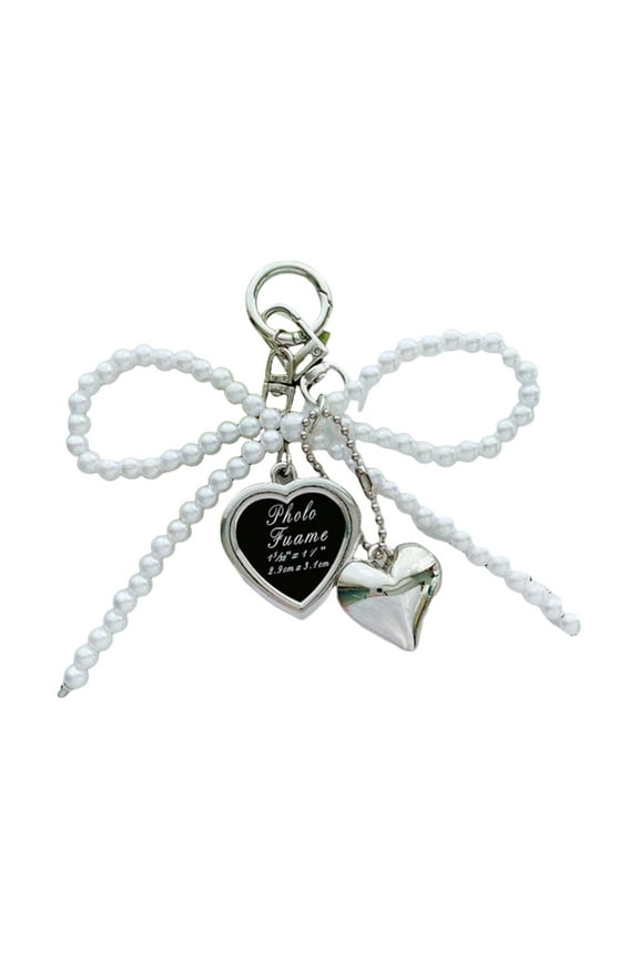 Lovely Heart Keychain Bows Keyring Car Chain Backpack Handbag Charm Korean Styles Bag Charm Bag Pendant Ornaments