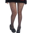 thumbnail image 1 of Huhudde Matte Sheer Pantyhose With Red Heart Patterned Design High Stretch Nylon Tights Oil Glossy Leggings Stockings For Women, 1 of 11