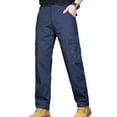 thumbnail image 1 of Huhudde Men's Straight Leg Work Pants Functional Pockets Comfortable Cargo Trousers Polyester Blend Wear Outdoor Activity, 1 of 20