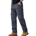 thumbnail image 1 of Huhudde Men's Straight Leg Work Pants Functional Pockets Comfortable Cargo Trousers Polyester Blend Wear Outdoor Activity, 1 of 21