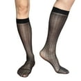 thumbnail image 1 of Huhudde Mens Thin Dress Socks Silk Sheer Business Socks Soft Nylon Work Trouser Socks Over the Calf Socks Knee Highs Dress Socks, 1 of 17