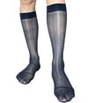 thumbnail image 1 of Huhudde Mens Thin Dress Socks Silk Sheer Business Socks Soft Nylon Work Trouser Socks Over the Calf Socks Knee Highs Dress Socks, 1 of 17
