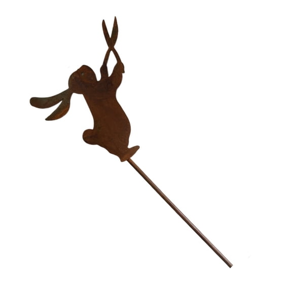 Huhudde Metal Rabbit Stake Garden Outdoor Animal Rabbit Statue Yard Easter Decorations