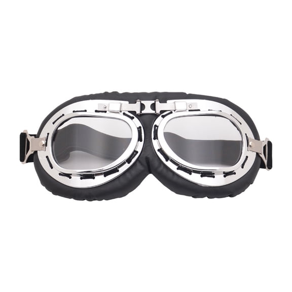 Huhudde Motorcycle Goggles Vintage Pilot Leather Riding Glasses ATV Off-Road Anti-Scratch Dust Proof Eyewear for Men Women Adult