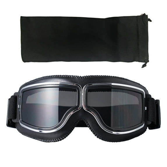 Huhudde Motorcycle Goggles Vintage Pilot Style Cruiser Scooters Goggle ATV Anti-Scratch Dustproof Windproof