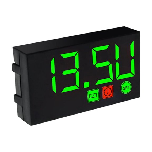 Huhudde Multifunction Voltimetro Digital Time Clock Thermometer Voltmeter DC12V LED Display for Motorbike Boats Car