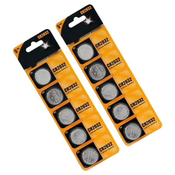 Huhudde Pack Of 5/10 CR2032 Button Batteries for Car Remote 3V Long Power