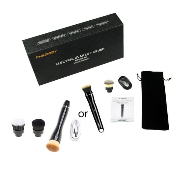 Huhudde Portable Electric Makeup Brush 360 Rotating Cosmetic Foundation Powder Brushes USB Rechargeable