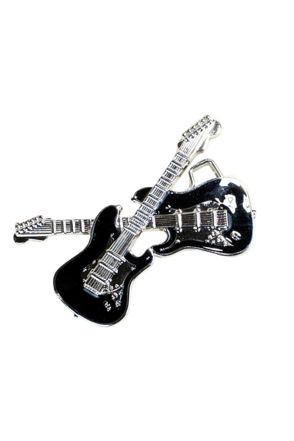 Punk Belt Buckles Metal Replacement for Fashion Men Double Guitar Trend Punk Cool Replacement Buckle (Metal)