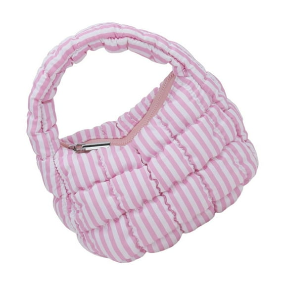 Huhudde Quilted Puffer Bag Lightweight Nylon Handbag Casual Evening Purse Top Handle Bags Stylish Bows Handbags for Women