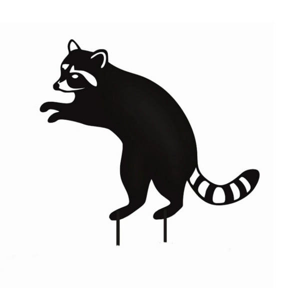Huhudde Raccoon Garden Stake Animal Metal Stick Decorations Yard Lawn Driveway Ornament