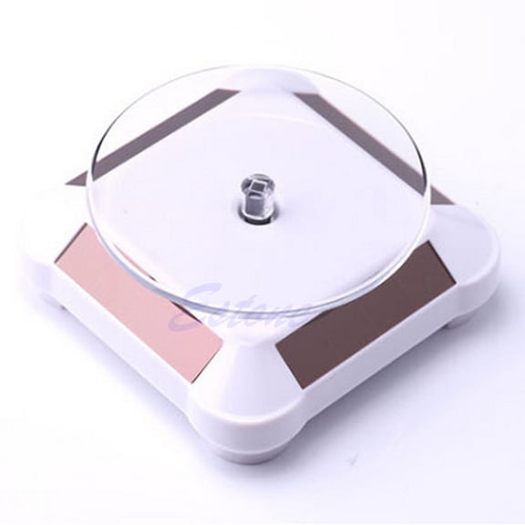 Huhudde Rotating Jewelry Display 360 Rotating Solar Power Showcase Turntable Watch Phone Jewelry Ring Display Stand