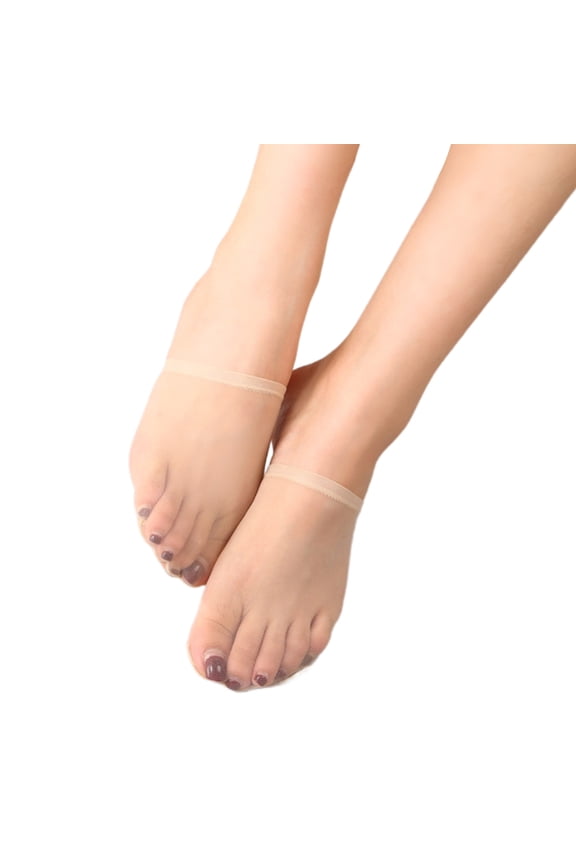 Sheer Mesh Toe Not Show Liner Half Socks for Women Seamless Grip Nonslip Socks Invisible Toe Covers Socks