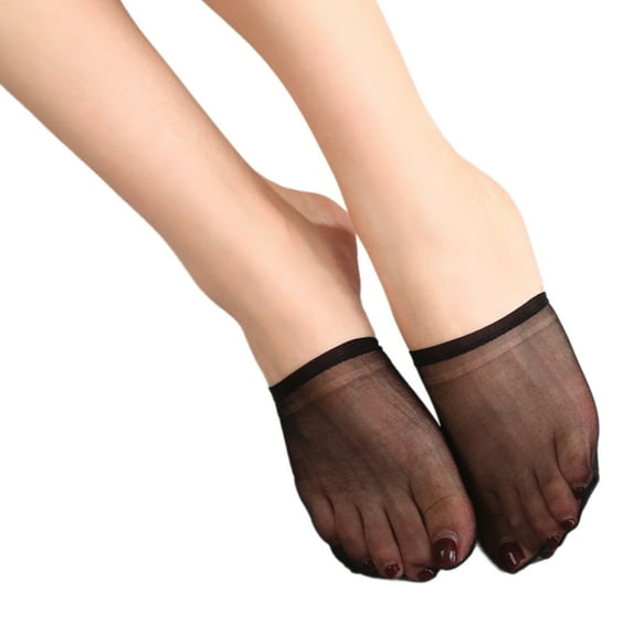 Huhudde Sheer Mesh Toe Not Show Liner Half Socks for Women Seamless Grip Nonslip Socks Invisible Toe Covers Socks