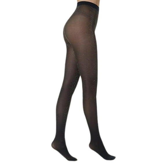 Huhudde Shimmering Snags Tights Stretch Breathable Pantyhose Reflective Glittering Metallic Pantyhose for Daily Wear