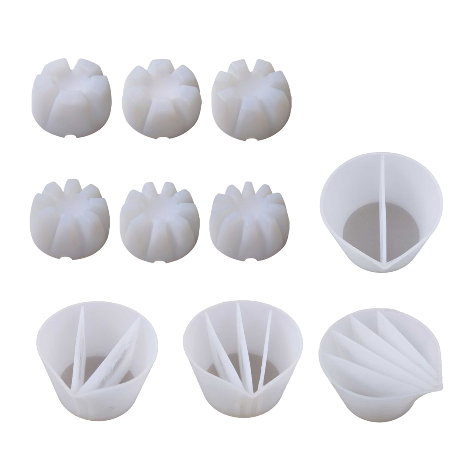 Huhudde Silicone Split Cup 2/3/4/5 Chambers Reusable Silicone Pouring Divided Cups10Pcs/set for Fluid Art Acrylic Paint Resin DIY Making Tools