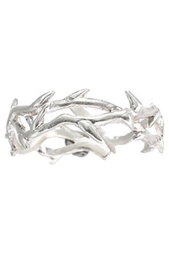 Silver Thorn Branch Rings Women Adjustable Rings for Engagement Proposal