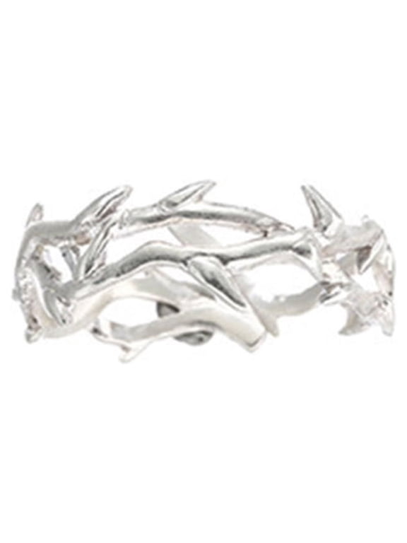 Silver Thorn Branch Rings Women Adjustable Rings for Engagement Proposal