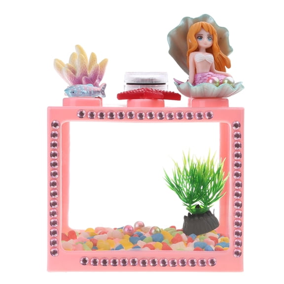 Huhudde Small Betta for Tank DIY Aquariums for Kids Mini Plastic Terrariums Tiny Transparent Cages for Bug and Reptile Collectin