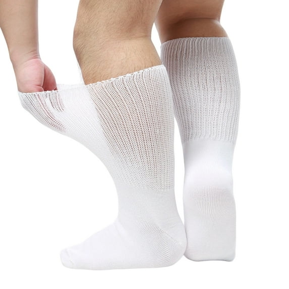 Huhudde Socks for Wide Bariatric Socks None Binding Diabetic Hospital Socks with Grip for Men Women