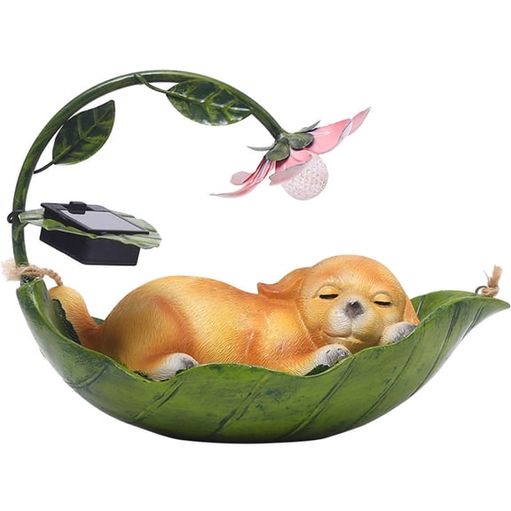 Huhudde Solar Animal Garden Statue Waterproof Ornament Decorative Crafts Accessory for School Office Dormitory Party Background