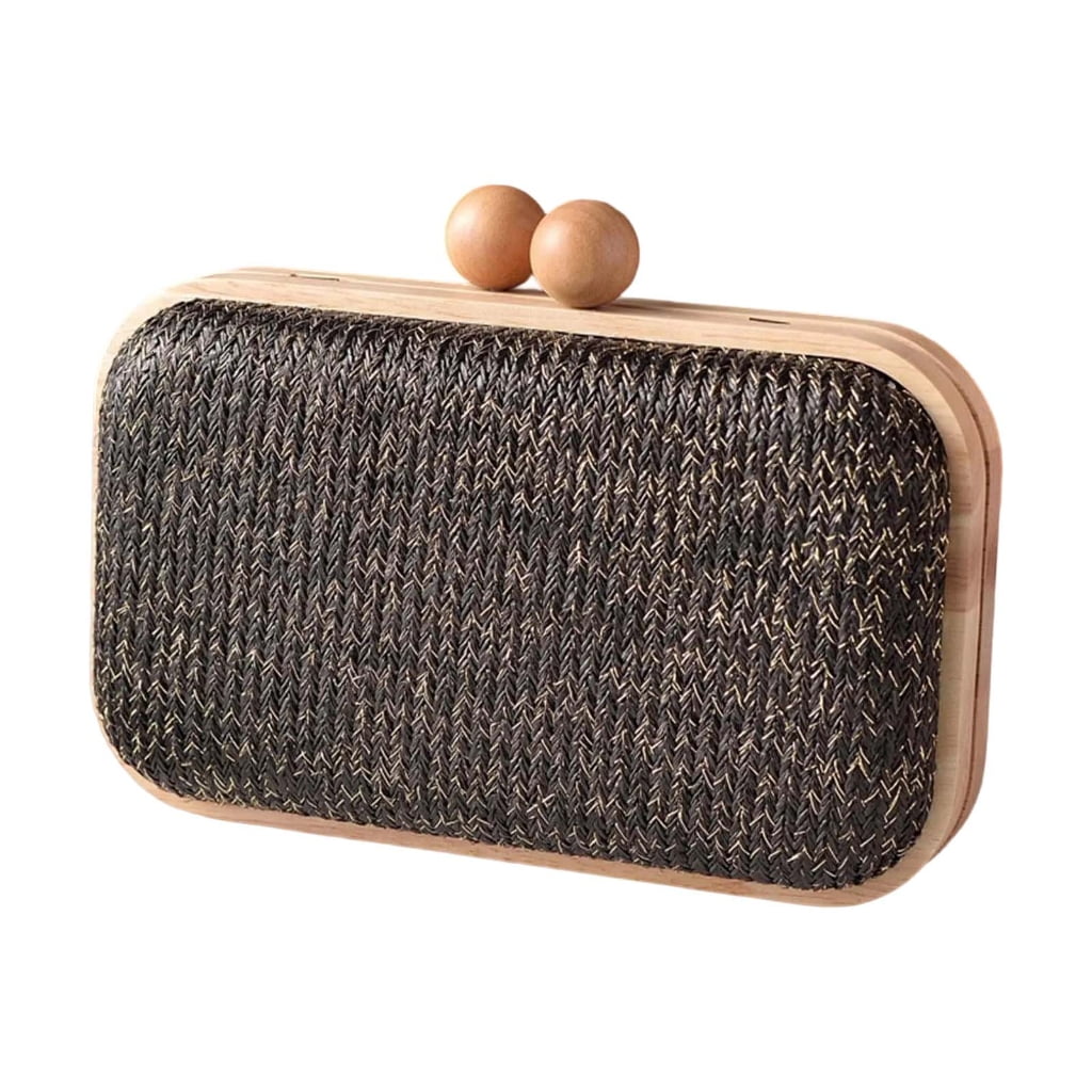 Huhudde Straw Clutches Handbag Summers Beach Straw Purse for Women Woven Envelope Bag Straw Shoulder Crossbody Bag Evening Handb