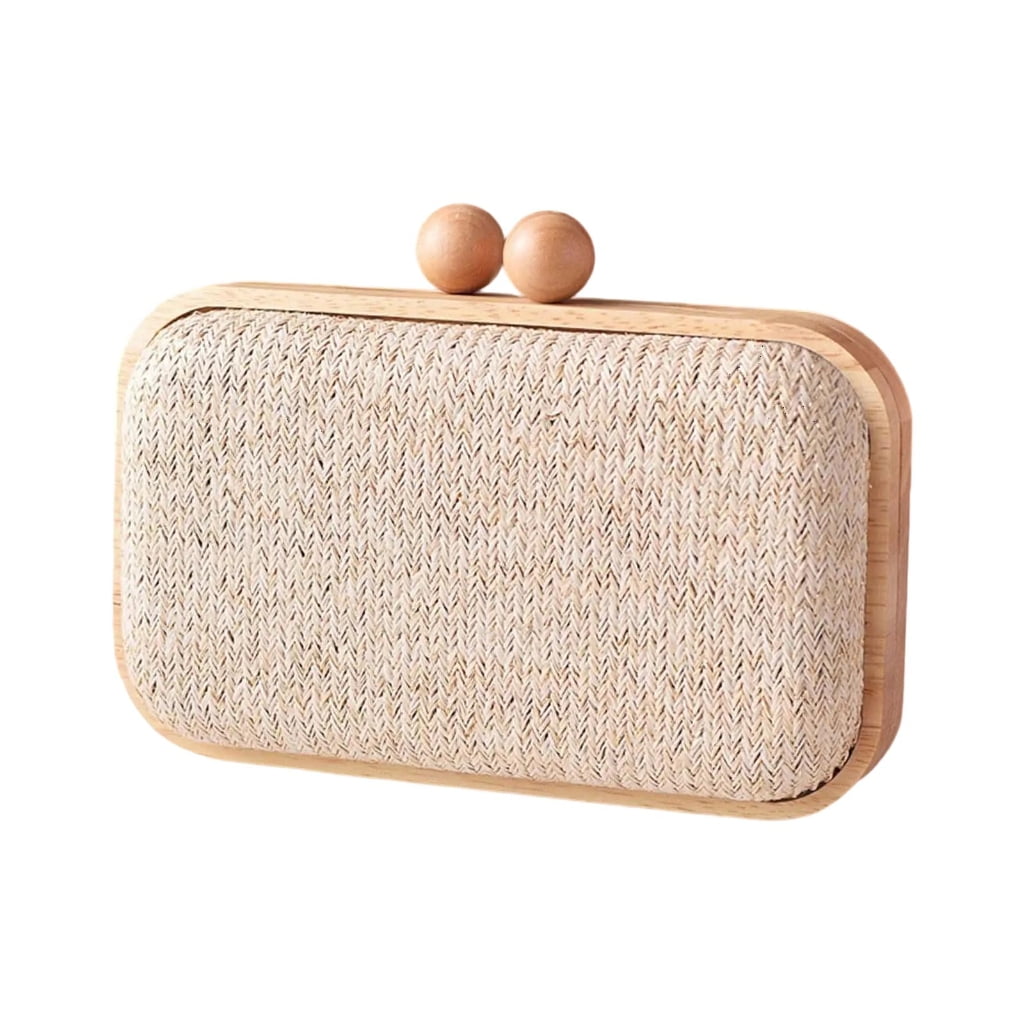 Huhudde Straw Clutches Handbag Summers Beach Straw Purse for Women Woven Envelope Bag Straw Shoulder Crossbody Bag Evening Handb