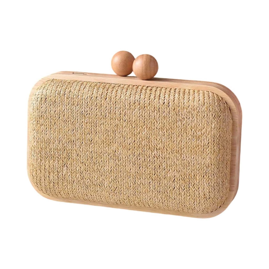 Huhudde Straw Clutches Handbag Summers Beach Straw Purse for Women Woven Envelope Bag Straw Shoulder Crossbody Bag Evening Handb