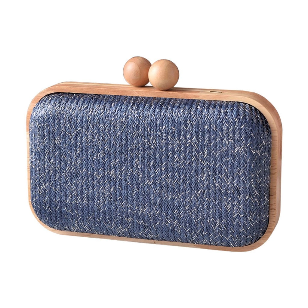 Huhudde Straw Clutches Handbag Summers Beach Straw Purse for Women Woven Envelope Bag Straw Shoulder Crossbody Bag Evening Handb