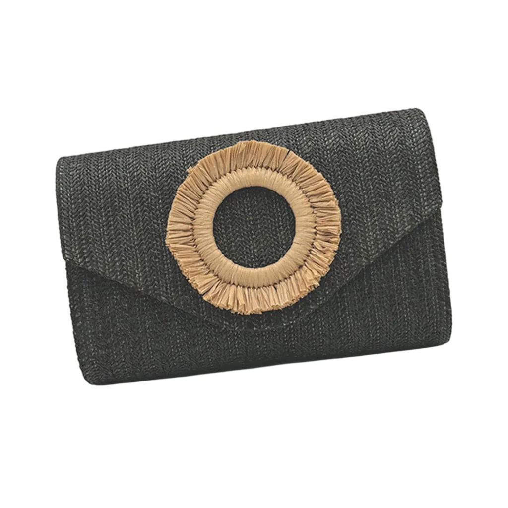 Huhudde Straw Clutches Purse for Women Crossbody Bag Summers Beach Shoulder Bags Envelope Wallet Woven Evening Handbags Gifts