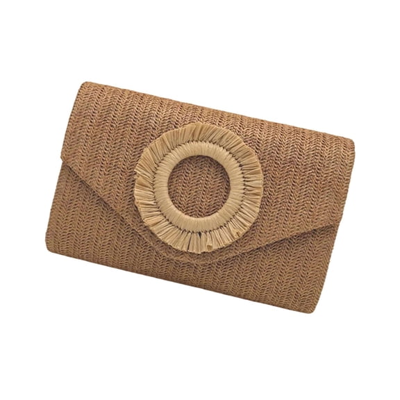 Huhudde Straw Clutches Purse for Women Crossbody Bag Summers Beach Shoulder Bags Envelope Wallet Woven Evening Handbags Gifts