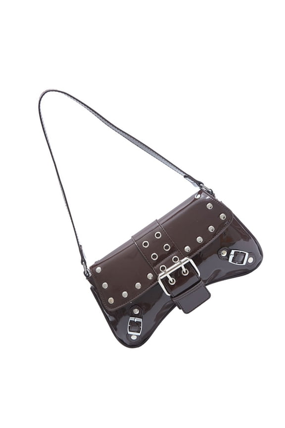 Stylish Studded PU Leather Shoulder Bag Women’s 90s Punk Underarm Purse Armpit Bags Daily Handbag for Everyday Use