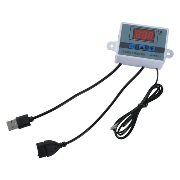 Huhudde USB 5V Temperature Control Cable Digital Temp Thermostat for Cooling Fan and Blowers with Adjustable Ranges -50~110