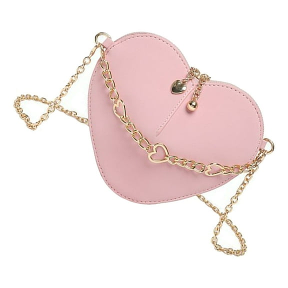 Huhudde Unique Heart Shape Women's Crossbody Bag PU Leather Elegant Shoulder Bags with Chain Strap for Comfort and Styles