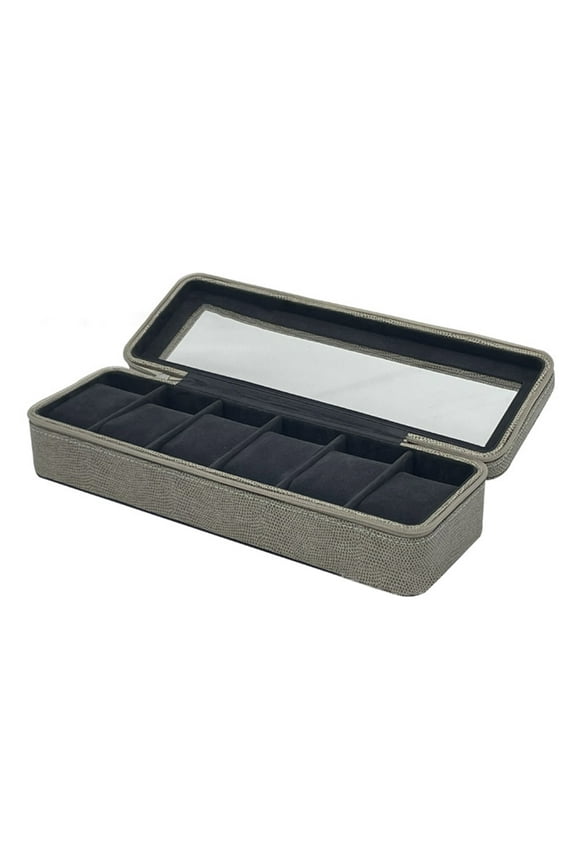 Watch Display Case Holder with Large Glass Top Watch Box Container Portable