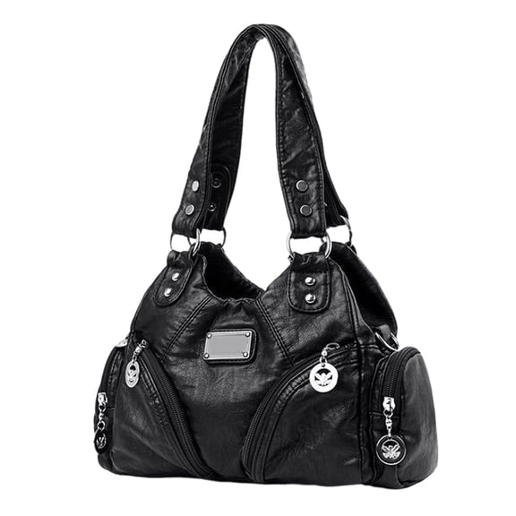 Huhudde Women Bag Trendy Shoulder Bag Retro Handbag Fashion Crossbody Bag Top Handle Bag PU Leather Motorcycle Bag Commuting Bag